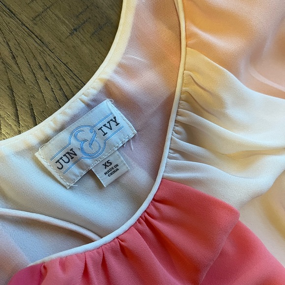 Francesca's Collections - Jun & Ivy - Coral Stripe Swing Mini Dress - Size XS - Picture 5 of 7